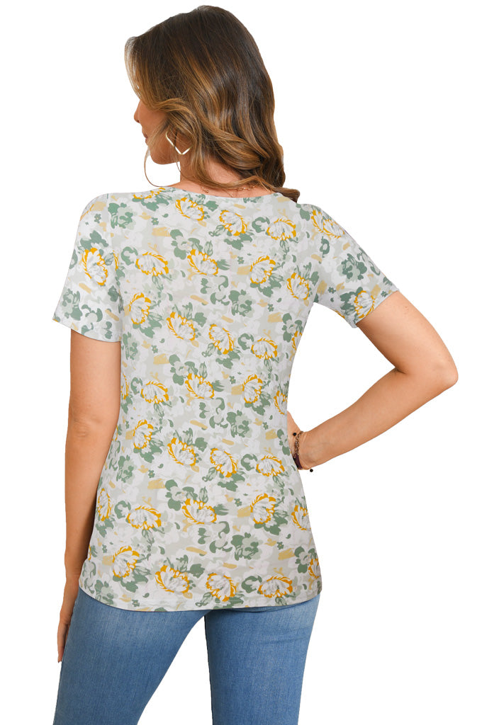 BEARSLAND Women's Round Neck Nursing Short Sleeve Top