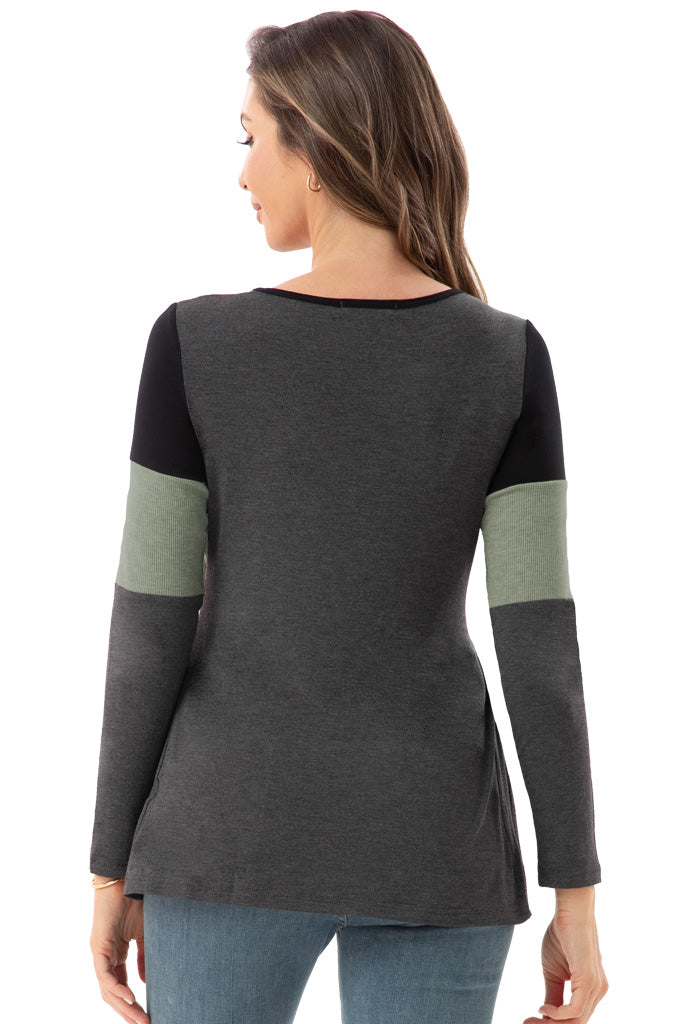 Bearsland Women’s Nursing Top Long Sleeve Scoop Neck Nursing Shirt