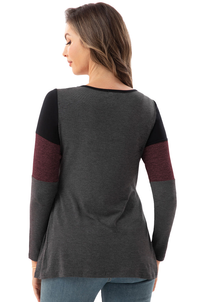 Bearsland Women’s Nursing Top Long Sleeve Scoop Neck Nursing Shirt