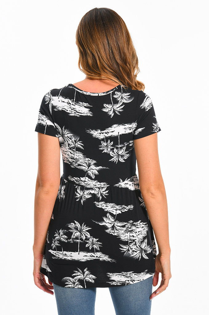 Bearsland Scoop Neck Short Sleeve  Maternity Tops