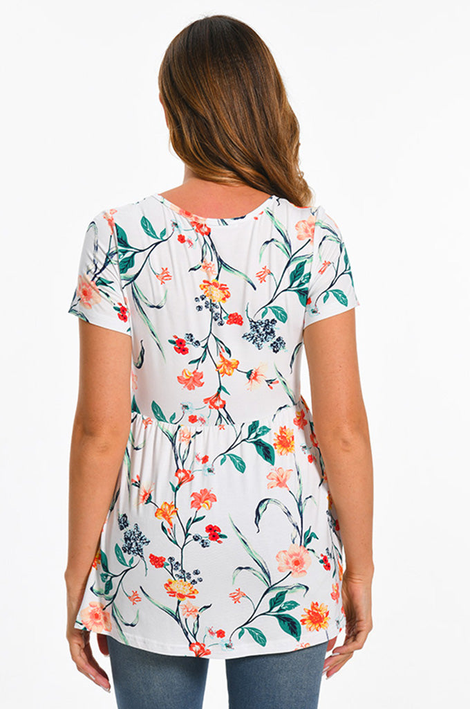 Bearsland Scoop Neck Short Sleeve  Maternity Tops