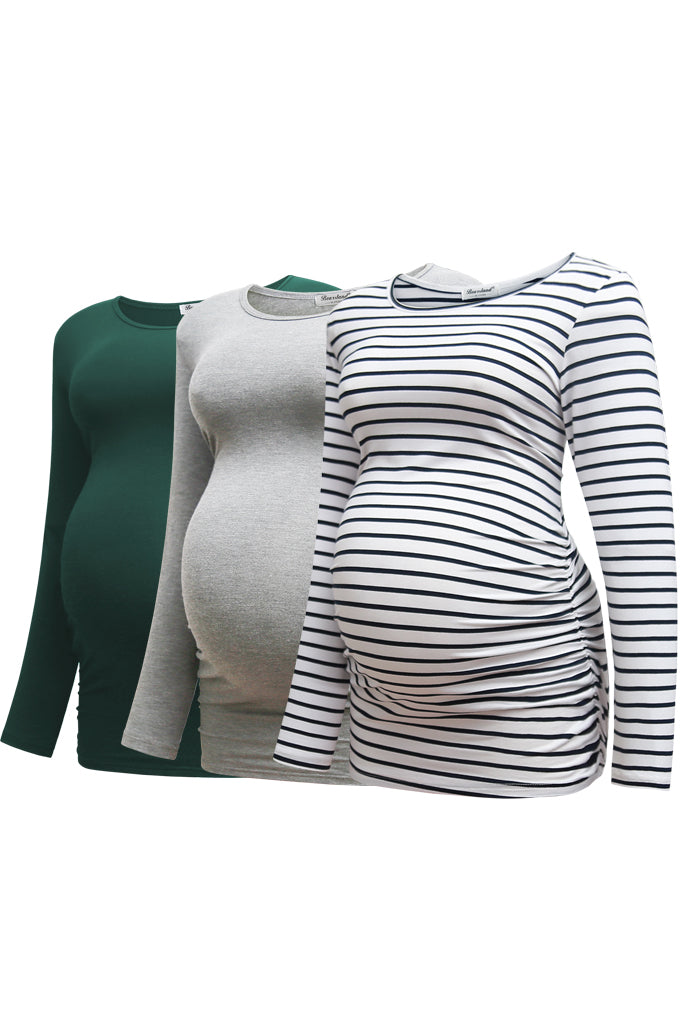 Bearsland Womens Maternity Long Sleeve Tshirt 3 Packs