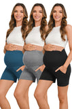 Beaisland Women's Maternity Shorts with Pocket 3-Pack