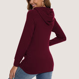 Bearsland Women's Maternity Hoodie Long Sleeves Shirt Casual V neck Top