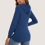Bearsland Women's Maternity Hoodie Long Sleeves Shirt Casual V neck Top