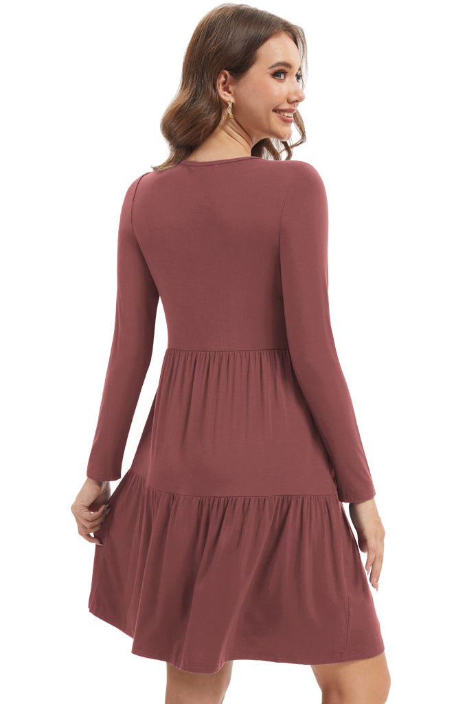 Bearsland Women’s Long Sleeve Nursing Dress with Pocket
