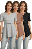 Bearsland 3-pack Short Sleeve V-Neck Nursing Shirt