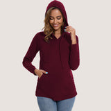 Bearsland Women's Maternity Hoodie Long Sleeves Shirt Casual V neck Top