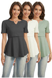 Bearsland 3-pack Short Sleeve V-Neck Nursing Shirt
