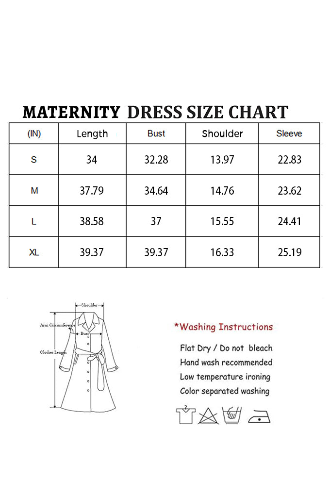 Bearsland Long Sleeve Ruffle Hem Maternity Dress