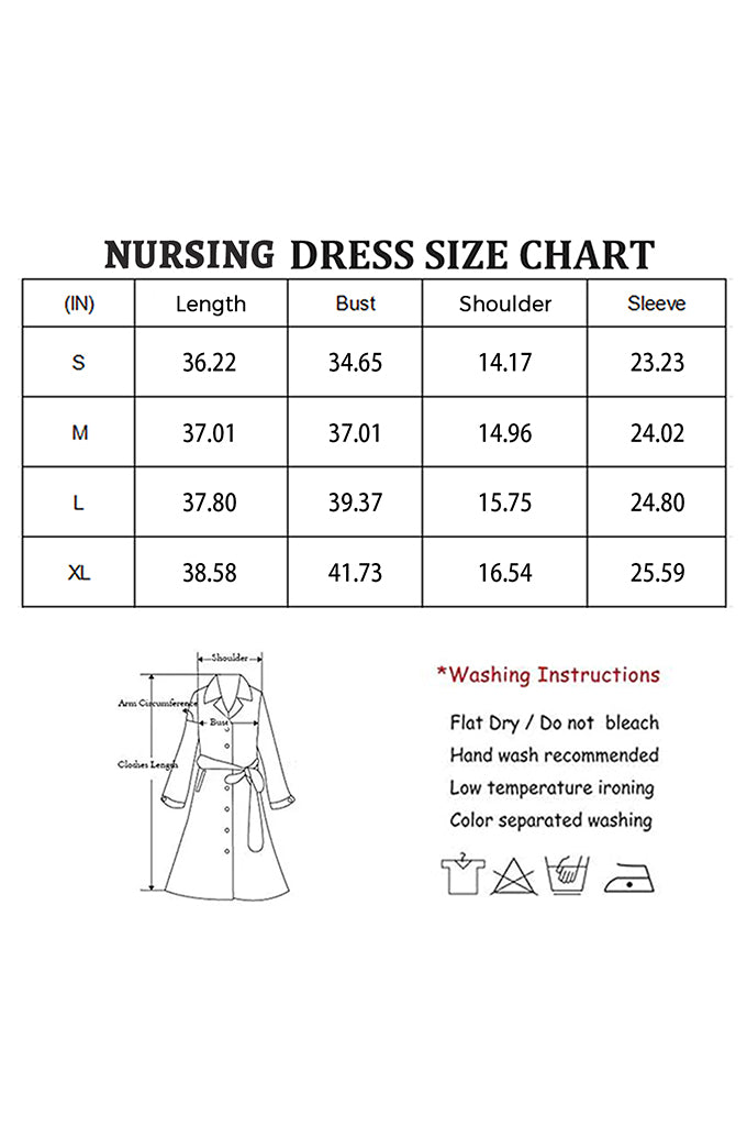 Bearsland Women’s Long Sleeve Nursing Dress with Pocket