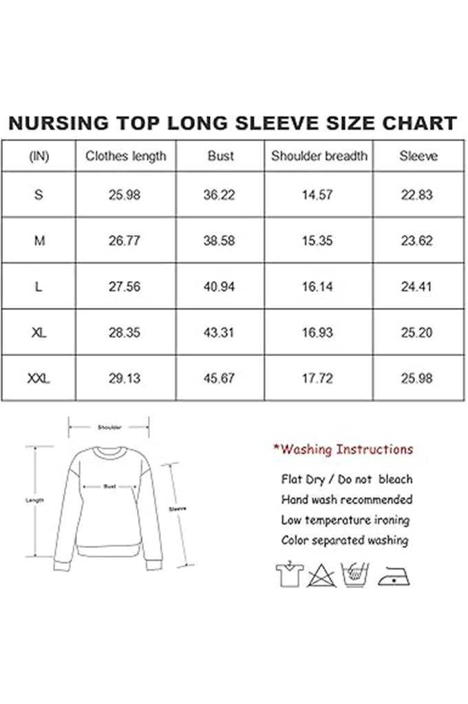Bearsland Women’s Nursing Top Long Sleeve Scoop Neck Nursing Shirt