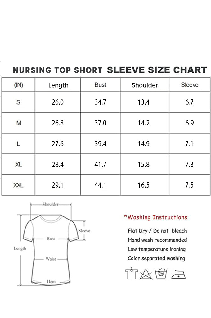 Bearsland Women’s Nursing Top Short Sleeve Scoop Neck Patchwork Nursing Shirt