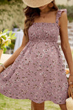 Bearsland Women's Floral Maternity Dress with Spaghetti Straps