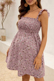 Bearsland Women's Floral Maternity Dress with Spaghetti Straps