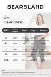Bearsland Women's Maternity Cropped Pants  with Small Slits and Buttons at the Hem