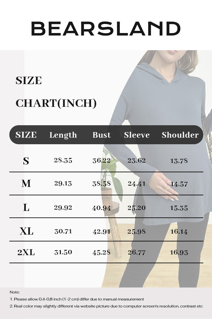 Bearsland Long-sleeved Maternity Sweatshirt with Small Side Slits