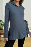 Bearsland Long-sleeved Maternity Sweatshirt with Small Side Slits