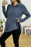 Bearsland Long-sleeved Maternity Sweatshirt with Small Side Slits