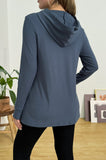 Bearsland Long-sleeved Maternity Sweatshirt with Small Side Slits