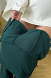 Bearsland Long-sleeved Crew-neck Maternity Set with Pockets and Adjustable Waistband