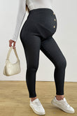 Bearsland Fleece-Lined Maternity Trousers with Adjustable Waistband