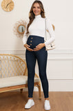 Bearsland Fleece-Lined Maternity Trousers with Adjustable Waistband