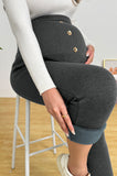 Bearsland Fleece-Lined Maternity Trousers with Adjustable Waistband