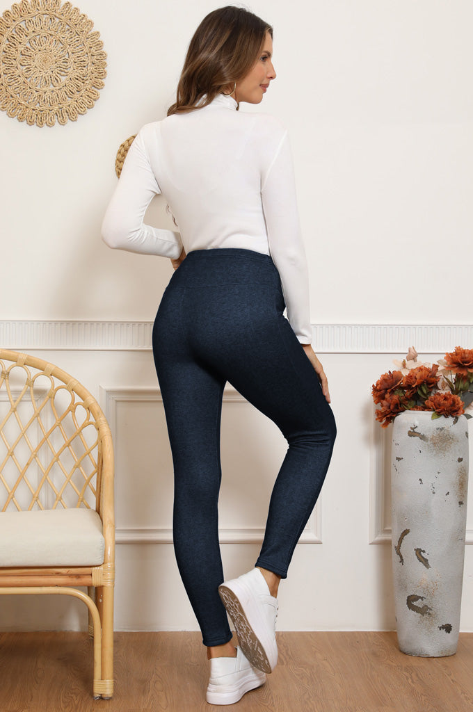 Bearsland Fleece-Lined Maternity Trousers with Adjustable Waistband