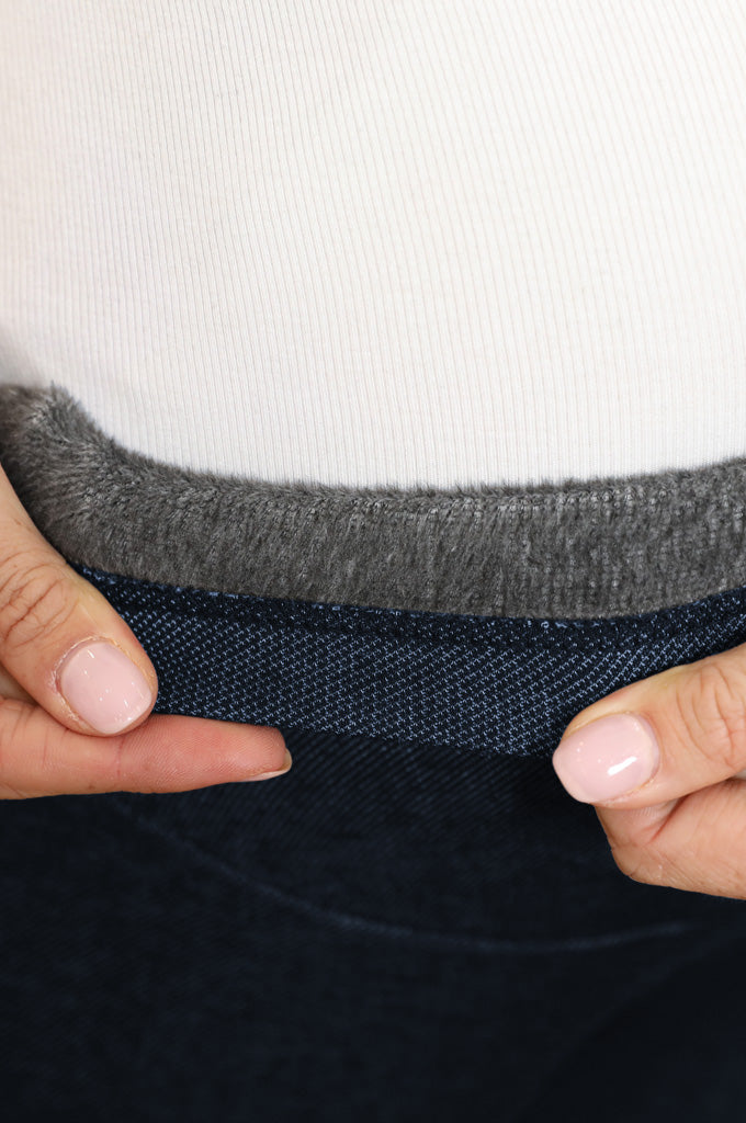 Bearsland Fleece-Lined Maternity Trousers with Adjustable Waistband
