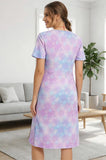Bearsland Women's Short-Sleeve Crew-Neck Printed Nursing Dress