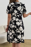 Bearsland Women's Short-Sleeve Crew-Neck Printed Nursing Dress