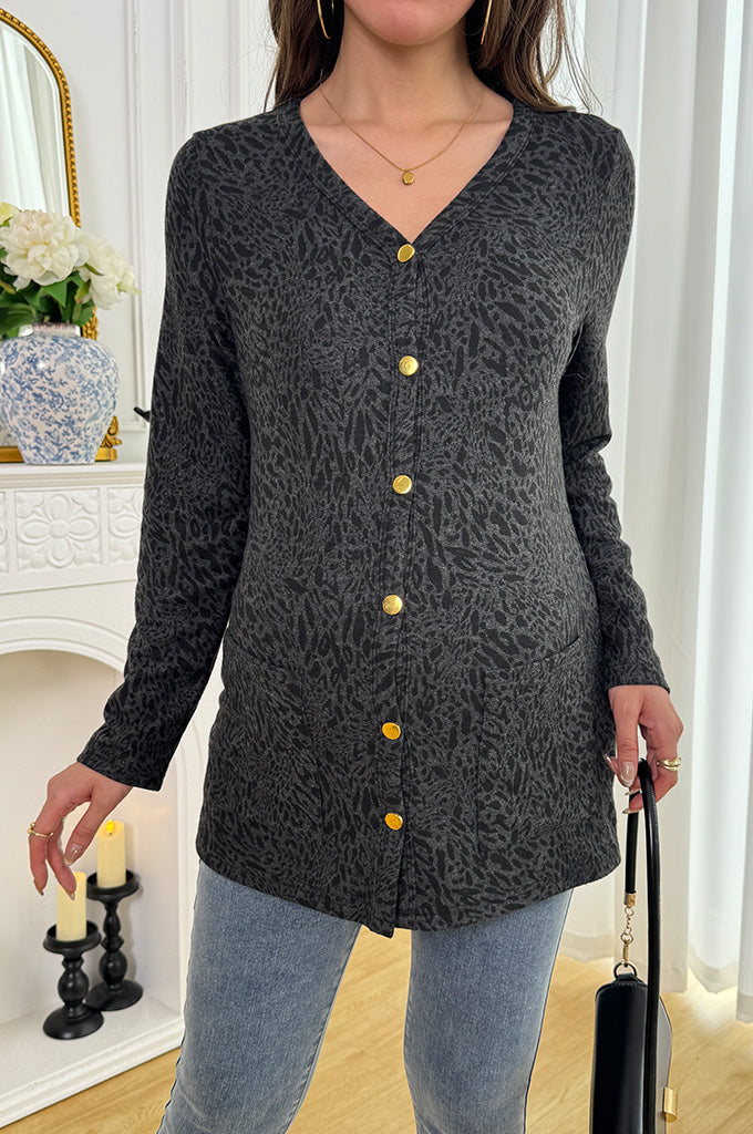 Bearsland Long-sleeved Fashionable Printed Maternity Cardigan