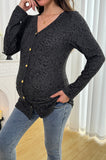 Bearsland Long-sleeved Fashionable Printed Maternity Cardigan