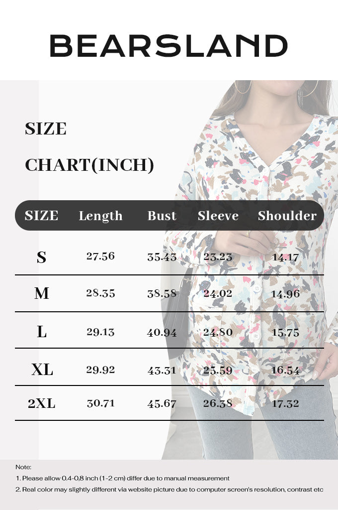 Bearsland Long-sleeved Fashionable Printed Maternity Cardigan
