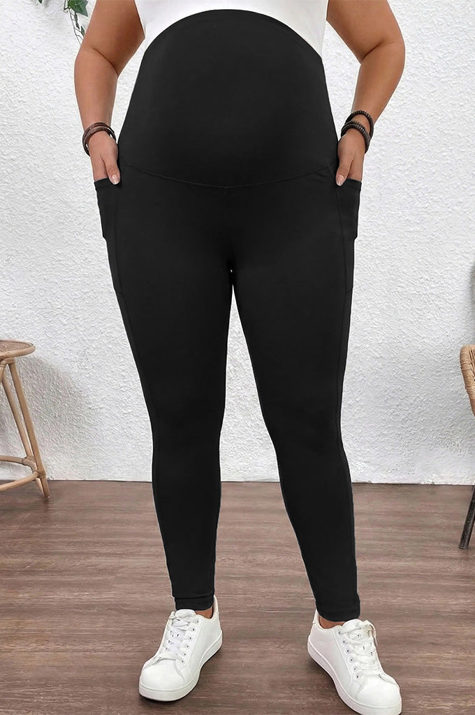 Bearsland Women's Plus Size Maternity Pants with Pockets