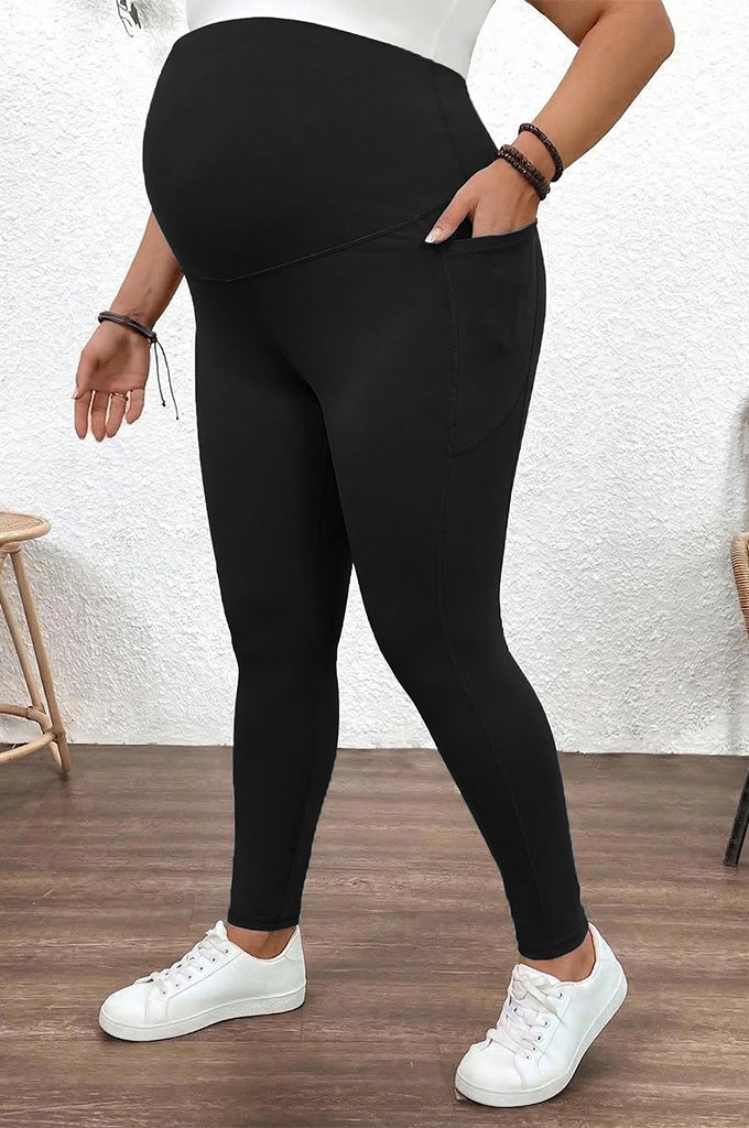Bearsland Women's Plus Size Maternity Pants with Pockets