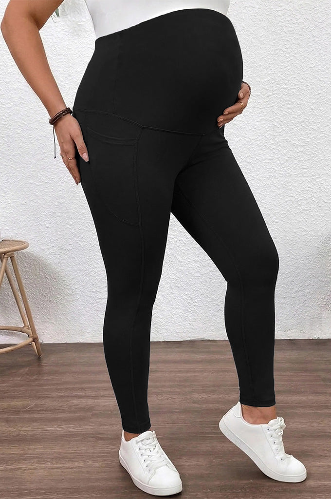 Bearsland Women's Plus Size Maternity Pants with Pockets