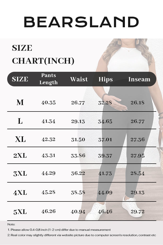 Bearsland Women's Plus Size Maternity Pants with Pockets
