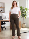Bearsland Plus Size Women's Office & Casual Maternity Pants with Pockets