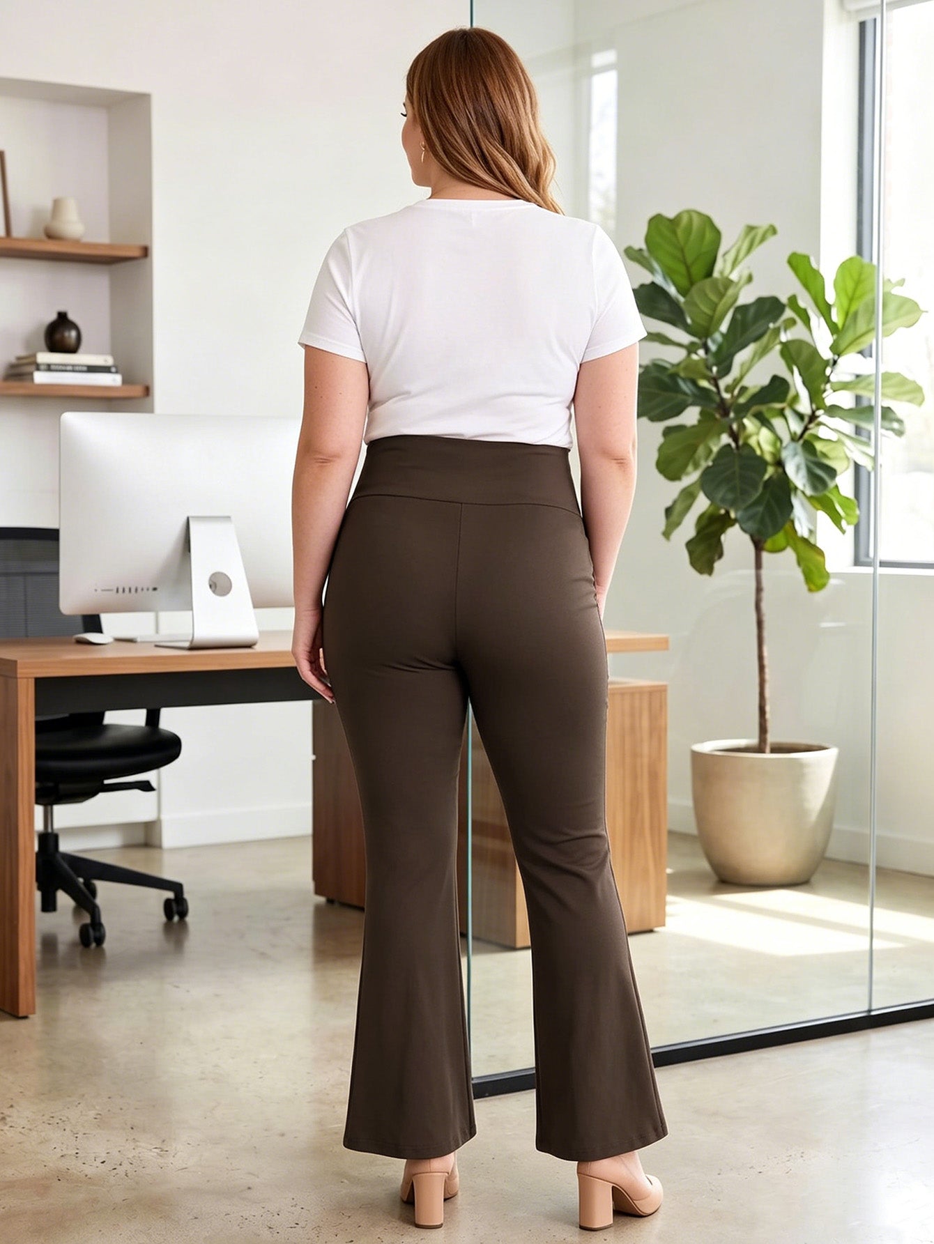 Bearsland Plus Size Women's Office & Casual Maternity Pants with Pockets
