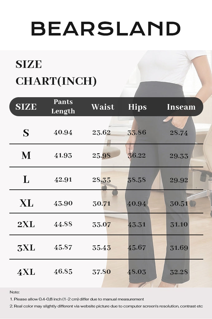 Bearsland Plus Size Women's Office & Casual Maternity Pants with Pockets