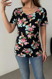 Bearsland Women's Short-Sleeve Crew-Neck Printed Nursing Top