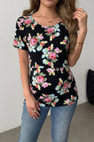 Bearsland Women's Short-Sleeve Crew-Neck Printed Nursing Top