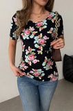 Bearsland Women's Short-Sleeve Crew-Neck Printed Nursing Top