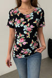 Bearsland Women's Short-Sleeve Crew-Neck Printed Nursing Top