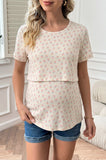 Bearsland Women's Short-Sleeve Crew-Neck Nursing Top