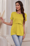 Bearsland Women's Short-Sleeve Crew-Neck Nursing Top