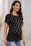 Bearsland Women's Short-Sleeve Crew-Neck Nursing Top