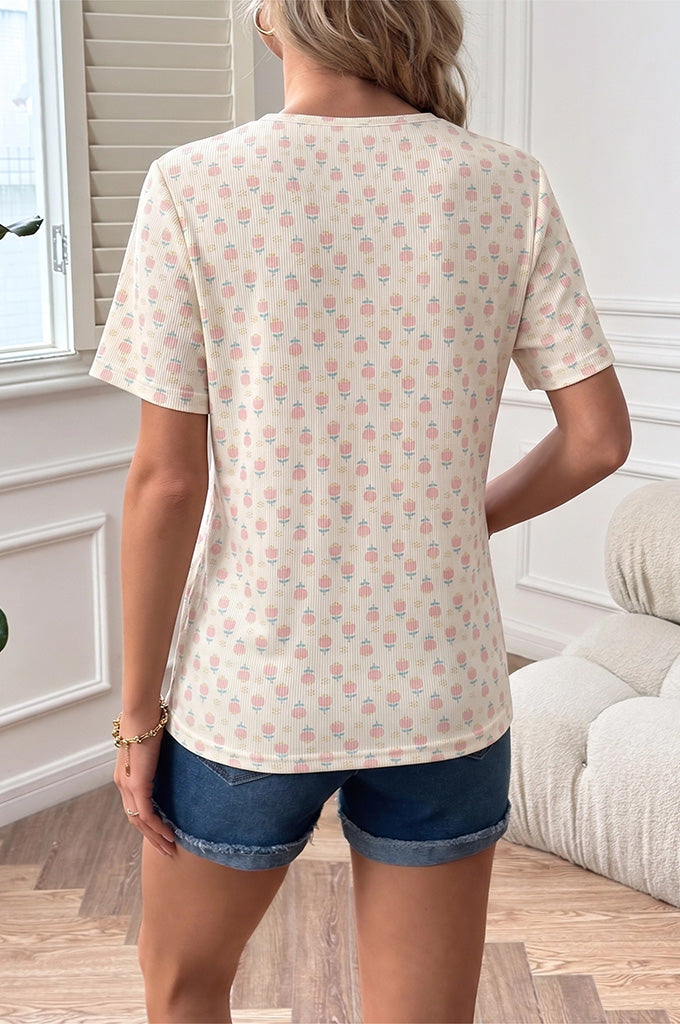 Bearsland Women's Short-Sleeve Crew-Neck Nursing Top
